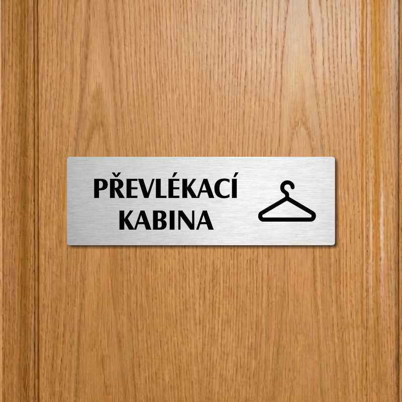 Převlékací kabina, 240x79mm, zlatá popiska